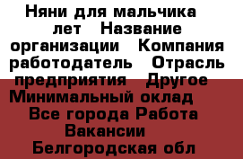 Няни для мальчика 3 лет › Название организации ­ Компания-работодатель › Отрасль предприятия ­ Другое › Минимальный оклад ­ 1 - Все города Работа » Вакансии   . Белгородская обл.